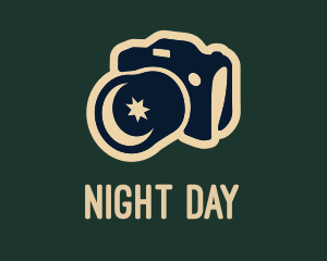 Night Camera Stargazing Camp logo design