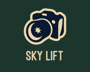 Night Camera Stargazing Camp logo design