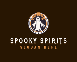 Creepy Ghost Halloween logo design