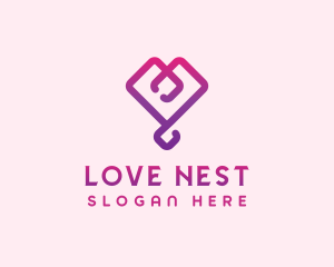 Gradient Valentine Heart logo design