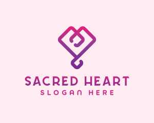 Gradient Valentine Heart logo design