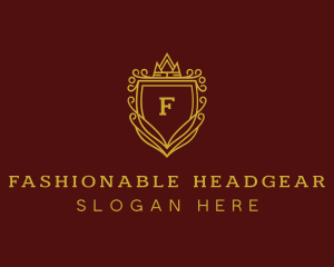 Golden Shield Crown logo design