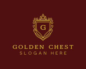 Golden Shield Crown logo design