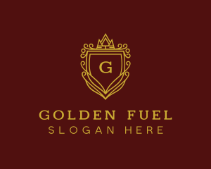 Golden Shield Crown logo design