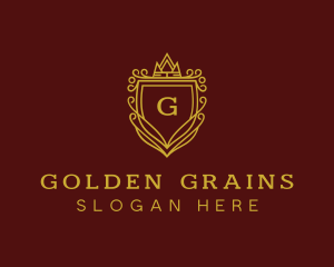 Golden Shield Crown logo design