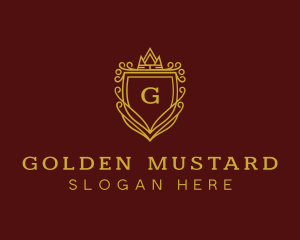 Golden Shield Crown logo design