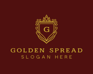 Golden Shield Crown logo design