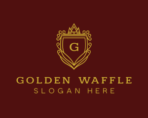 Golden Shield Crown logo design