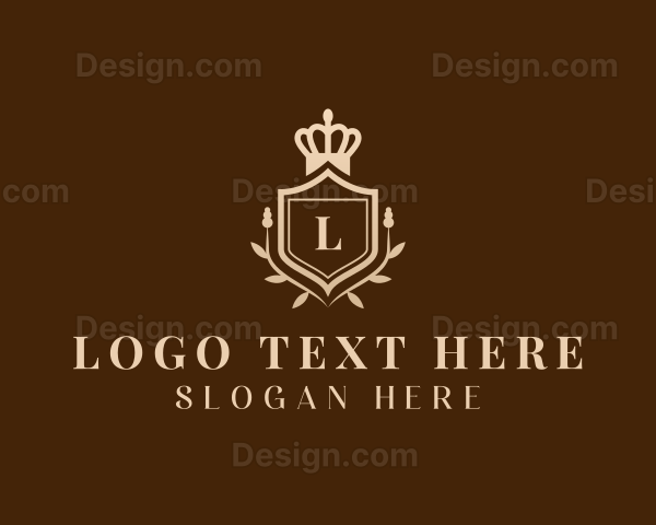 Crown Shield Wreath Letter Logo