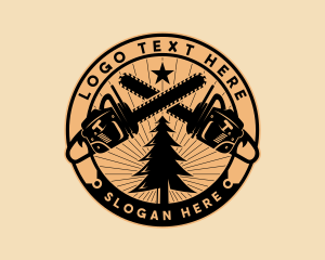 Lumberjack Logging Chainsaw  Logo