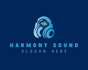 Sound Music DJ Headset logo design