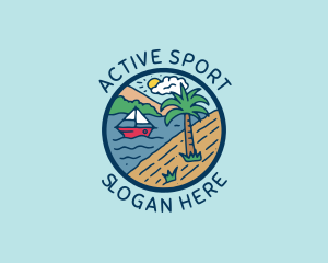 Beach Sailing Boat logo