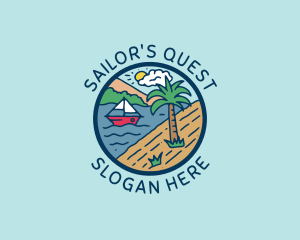 Beach Sailing Boat logo