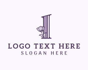 Violet Flower Letter L logo