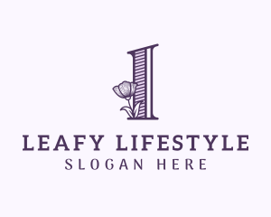 Violet Flower Letter L logo design