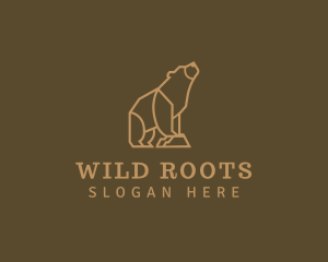 Wild Brown Bear  logo design