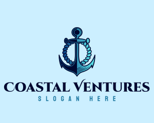 Rope Nautical Anchor logo design