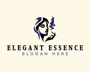 Lady Smoking Cigar logo design