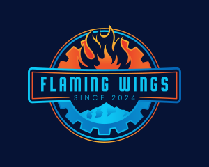 Fire Gear Ice Hvac logo design