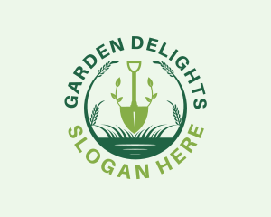 Gardener Plant Shovel logo design