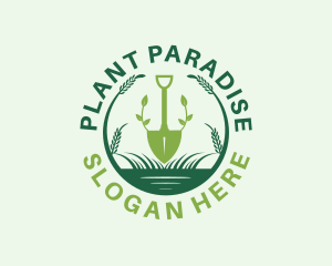 Gardener Plant Shovel logo design