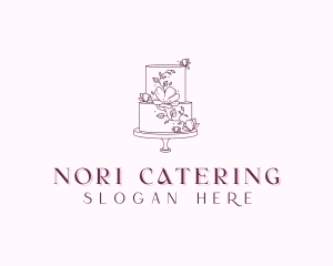 Floral Wedding Cake logo design