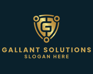 Tech Finance Shield Letter G logo design