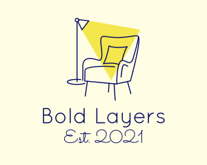 Lamp Chair Furniture Lighting logo design