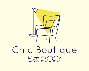 Lamp Chair Furniture Lighting logo design