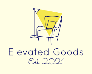 Lamp Chair Furniture Lighting logo design