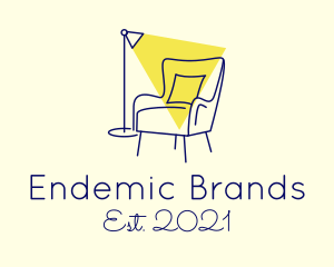 Lamp Chair Furniture Lighting logo design