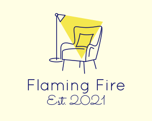 Lamp Chair Furniture Lighting logo design