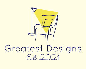 Lamp Chair Furniture Lighting logo design