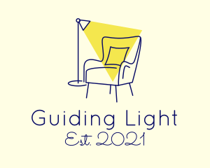 Lamp Chair Furniture Lighting logo design