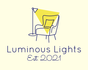 Lamp Chair Furniture Lighting logo design