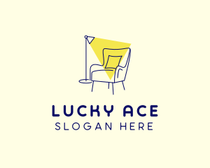 Lamp Chair Furniture Lighting logo design