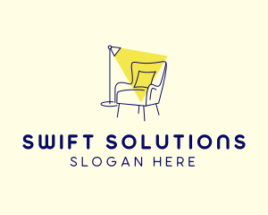 Lamp Chair Furniture Lighting logo design