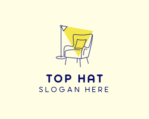 Lamp Chair Furniture Lighting logo design