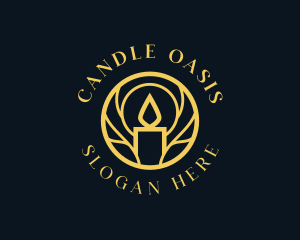 Circle Candle Flame logo