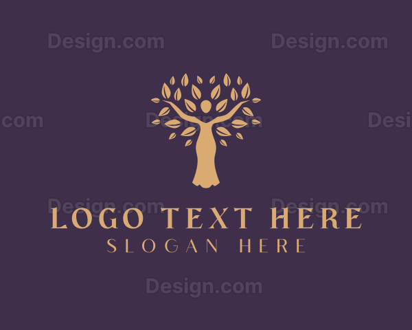 Organic Wellness Woman Tree Logo