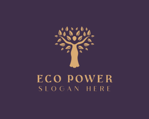 Organic Wellness Woman Tree logo design