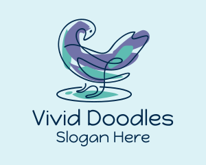 Pigeon Bird Doodle  logo design