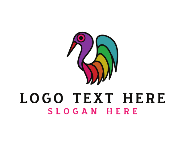 Colorful Bird Animal logo