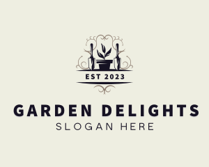 Shovel Plant Gardening logo design