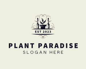 Shovel Plant Gardening logo design