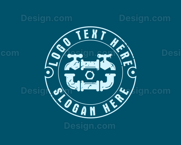 Faucet Pipe Plumbing Badge Logo