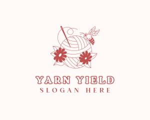 Floral Yarn Sewing Bee logo design