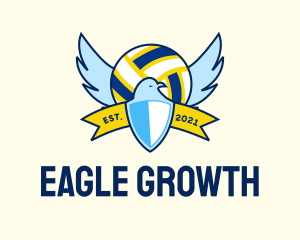 Volleyball League Eagle  logo design