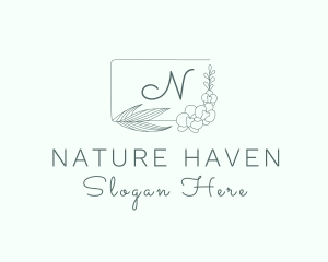 Floral Nature Frame logo design