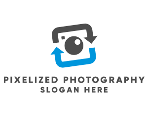 Camera Lens Arrow logo design